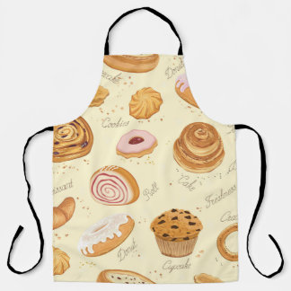 さまざまなペストリー:おいしいシームレスなパターン。 エプロン