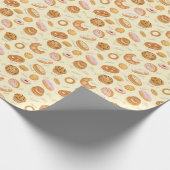 さまざまなペストリー：おいしいシームレスなパターン。 ラッピングペーパー (角)