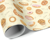 さまざまなペストリー：おいしいシームレスなパターン。 ラッピングペーパー (ロールコーナー)