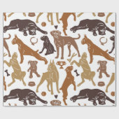 さまざまなポーズのボクサー犬の漫画 ラッピングペーパー (フラット)