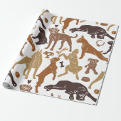 さまざまなポーズのボクサー犬の漫画 ラッピングペーパー (アンロールド)