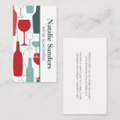 さまざまなワインボトルとガラス製品パターン 名刺 (正面/裏面)