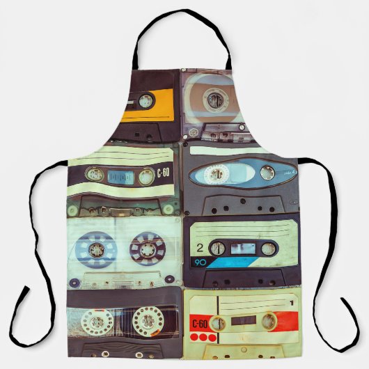 さまざまなヴィンテージオーディオカセット エプロン (正面)