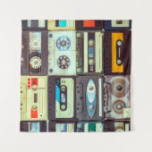 さまざまなヴィンテージオーディオカセット タペストリー (正面(横))