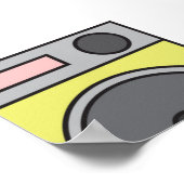 さまざまなヴィンテージカセットのプレーヤーのセット。レトロ80年代 ポスター (角)