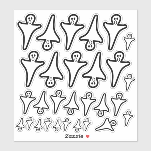 さまざまな不気味サイズのハロウィーン幽霊シール シール (シート)