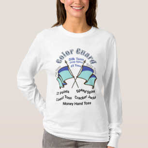 さまざまな動きのカラーガードフラグ Tシャツ