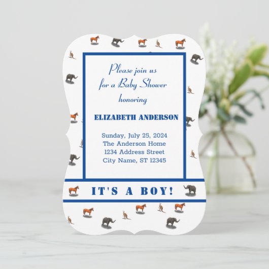 さまざまな動物をテーマにした招待状 招待状 (スタンド正面)