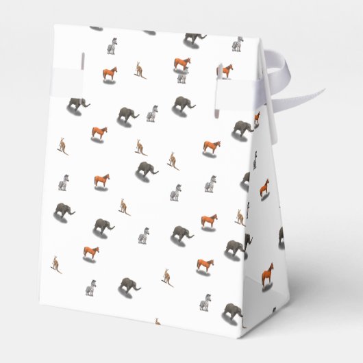 さまざまな動物をテーマにした赤ちゃんシャワー フェイバーボックス (裏面サイド)