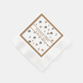 さまざまな動物をテーマにした赤ちゃんシャワー 縁ありカクテルナプキン (角)