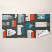 さまざまな小さな家。紙カットスタイル。フラットd バスタオル (バスタオル)