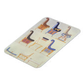 さまざまな座席色彩の鮮やかとアームチャイのイラスト マグネット (左側)