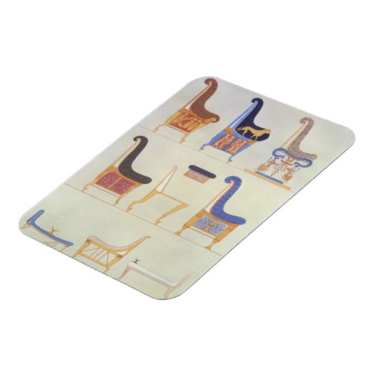 さまざまな座席色彩の鮮やかとアームチャイのイラスト マグネット (左側)