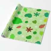 さまざまな形状と色を持つリーフパターン ラッピングペーパー (アンロールド)