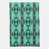 さまざまな形状を生成する緑のスケッチ反復 キッチンタオル (縦)