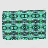 さまざまな形状を生成する緑のスケッチ反復 ゴルフタオル (横)