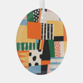 さまざまな形状：抽象芸術シームレスなデザイン ガラスオーナメント (正面右)