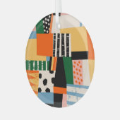 さまざまな形状：抽象芸術シームレスなデザイン ガラスオーナメント (正面左)