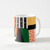 さまざまな形状：抽象芸術シームレスなデザイン コーヒーマグカップ (正面右)