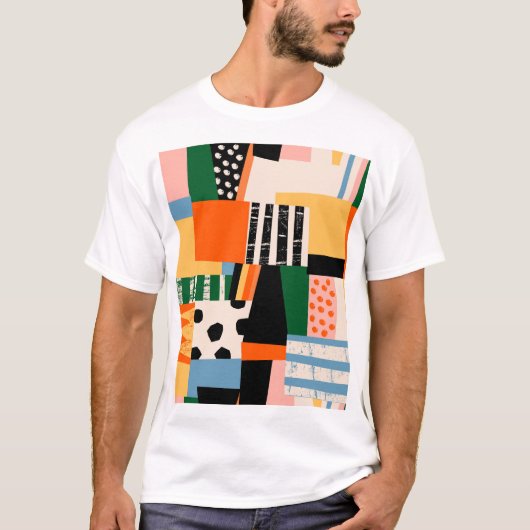 さまざまな形状:抽象芸術シームレスなデザイン Tシャツ (正面)