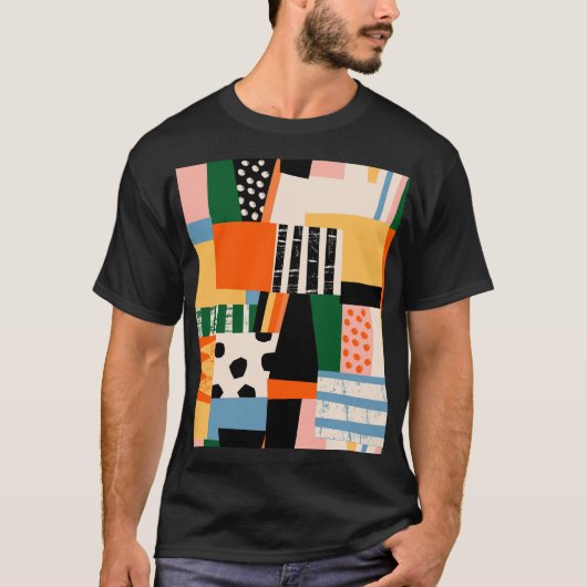 さまざまな形状:抽象芸術シームレスなデザイン Tシャツ (正面)