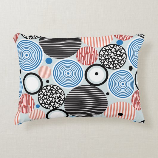 さまざまな数々の色の円の図形 アクセントクッション (正面)