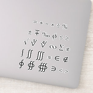 さまざまな数学記号及びオペレータ シール