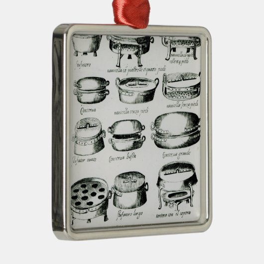 さまざまな料理の容器1570年 メタルオーナメント (右)