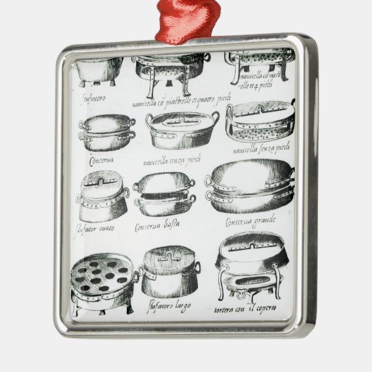 さまざまな料理の容器1570年 メタルオーナメント (左)