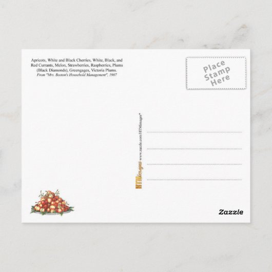 さまざまな果実を皿に盛ること ポストカード (裏面)