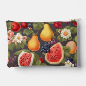 さまざまな果物、たっぷり離れの花、素晴らしい花 アクセサリーポーチ (裏面)