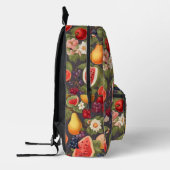 さまざまな果物、たっぷり離れの花、素晴らしい花 プリントバックパック (左)