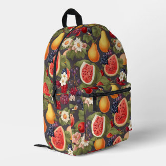 さまざまな果物、たっぷり離れの花、素晴らしい花 プリントバックパック