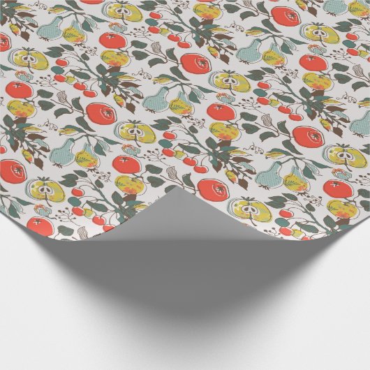 さまざまな果物、カラフルシームレスなパターン。 ラッピングペーパー (角)