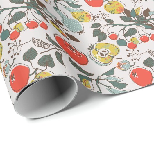 さまざまな果物、カラフルシームレスなパターン。 ラッピングペーパー (ロールコーナー)