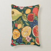 さまざまな柑橘類の果実、ブドウや花。ペチン アクセントクッション (正面(垂直))