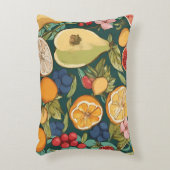 さまざまな柑橘類の果実、ブドウや花。ペチン アクセントクッション (正面(垂直))
