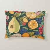 さまざまな柑橘類の果実、ブドウや花。ペチン アクセントクッション (裏面)