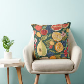 さまざまな柑橘類の果実、ブドウや花。ペチン クッション (椅子)