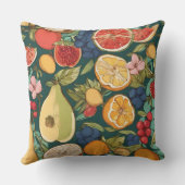 さまざまな柑橘類の果実、ブドウや花。ペチン クッション (裏面)