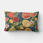 さまざまな柑橘類の果実、ブドウや花。ペチン ランバークッション (裏面)