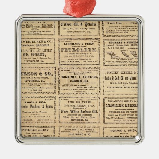 さまざまな油広告 メタルオーナメント (正面)