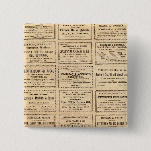 さまざまな油広告 缶バッジ (正面)