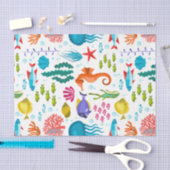 さまざまな海の生活と動物のカラフルイラストレーション 薄葉紙 (クラフト)