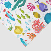 さまざまな海の生活と動物のカラフルイラストレーション 薄葉紙 (詳細)