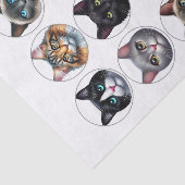 さまざまな猫種が顔を輪に 薄葉紙 (詳細)