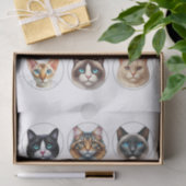 さまざまな猫種が顔を輪に 薄葉紙 (ギフト)