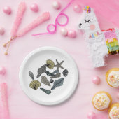 さまざまな種類と色の貝殻 ペーパープレート (パーティー)