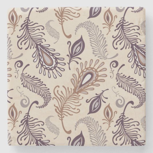 さまざまな羽パターン ストーンコースター (正面)