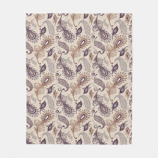 さまざまな羽パターン フリースブランケット (正面)